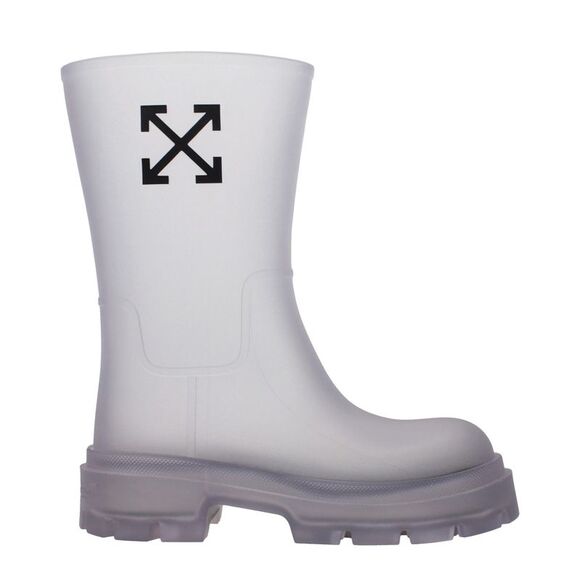 Off-White Transparent Pvc Ankle Women's Boots - Picture 1 of 5